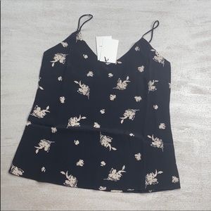 Black etched floral Camisole Top